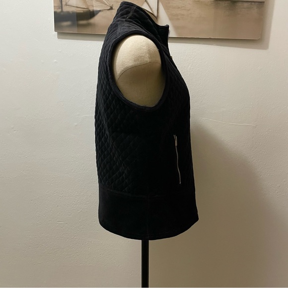 Luxe Liz Claiborne Quilted Black Vest Size: PS - Picture 5 of 11